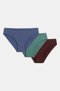 Zivame Low Rise Full Coverage Bikini Panty (Pack of 3) - Multicolor — thumbnail 2